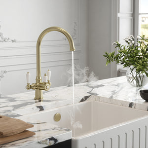 Hanstrom 3-in-1 Traditional Stroran Pro Instant Boiling Water Tap - Brushed Brass