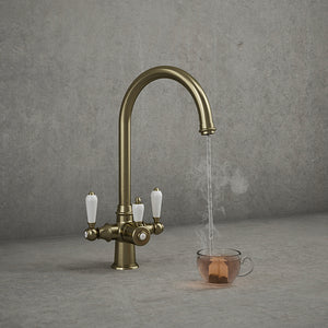 Hanstrom 3-in-1 Traditional Stroran Pro Instant Boiling Water Tap - Brushed Brass