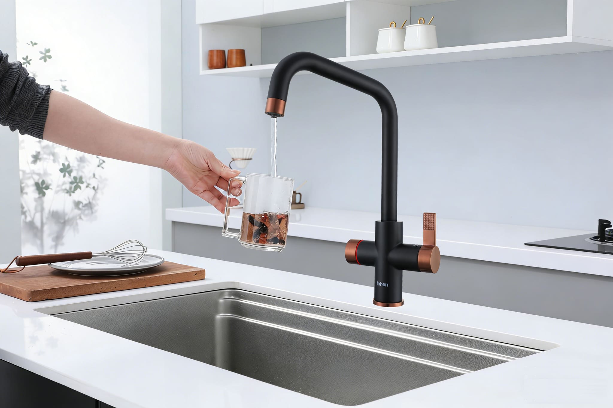 Fohen 4-in-1 Fedina Touch - Matt Black & Rose Gold Accents