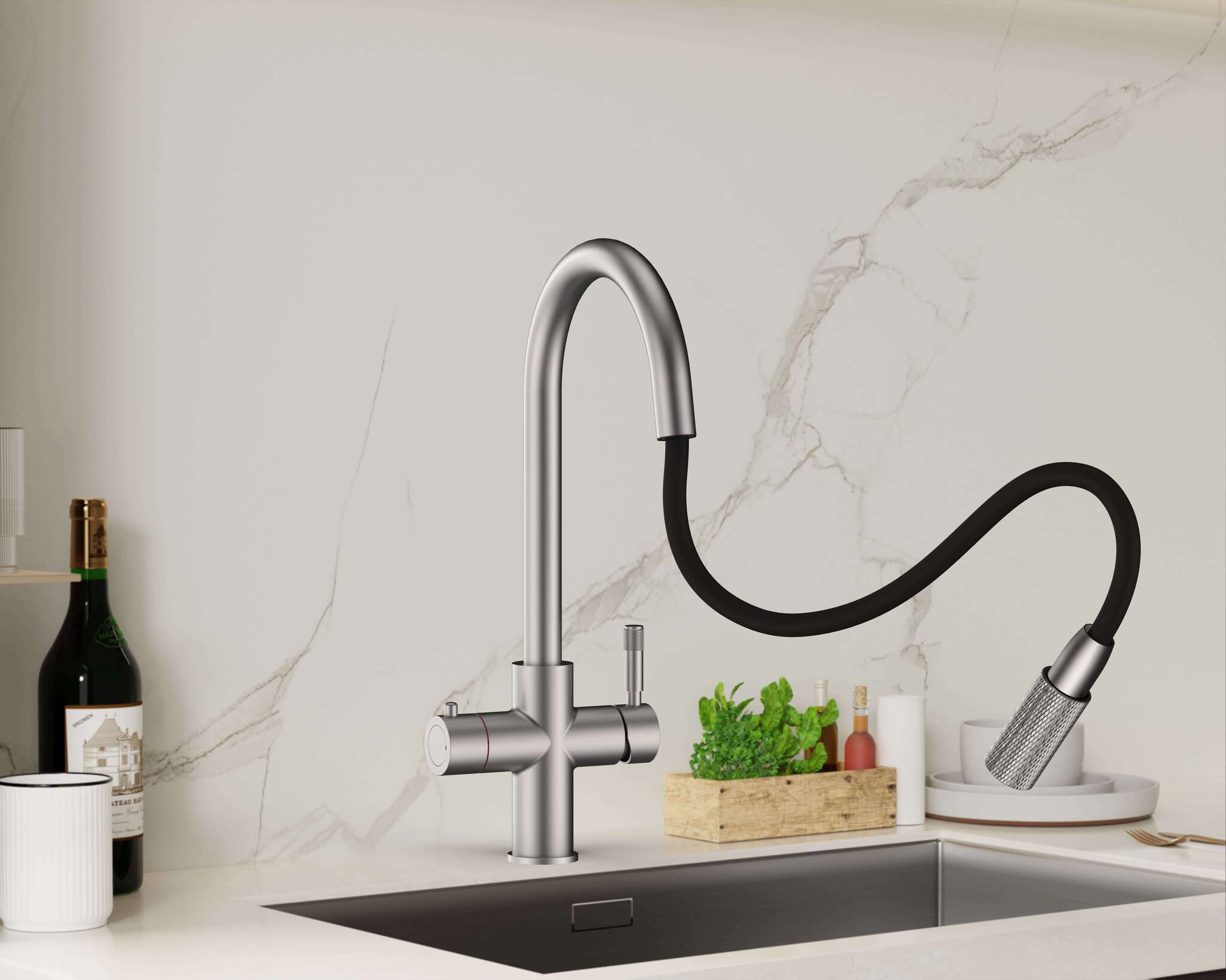 Hanström 4-in-1 Flex Pro Instant Boiling Water Tap - Gunmetal Grey