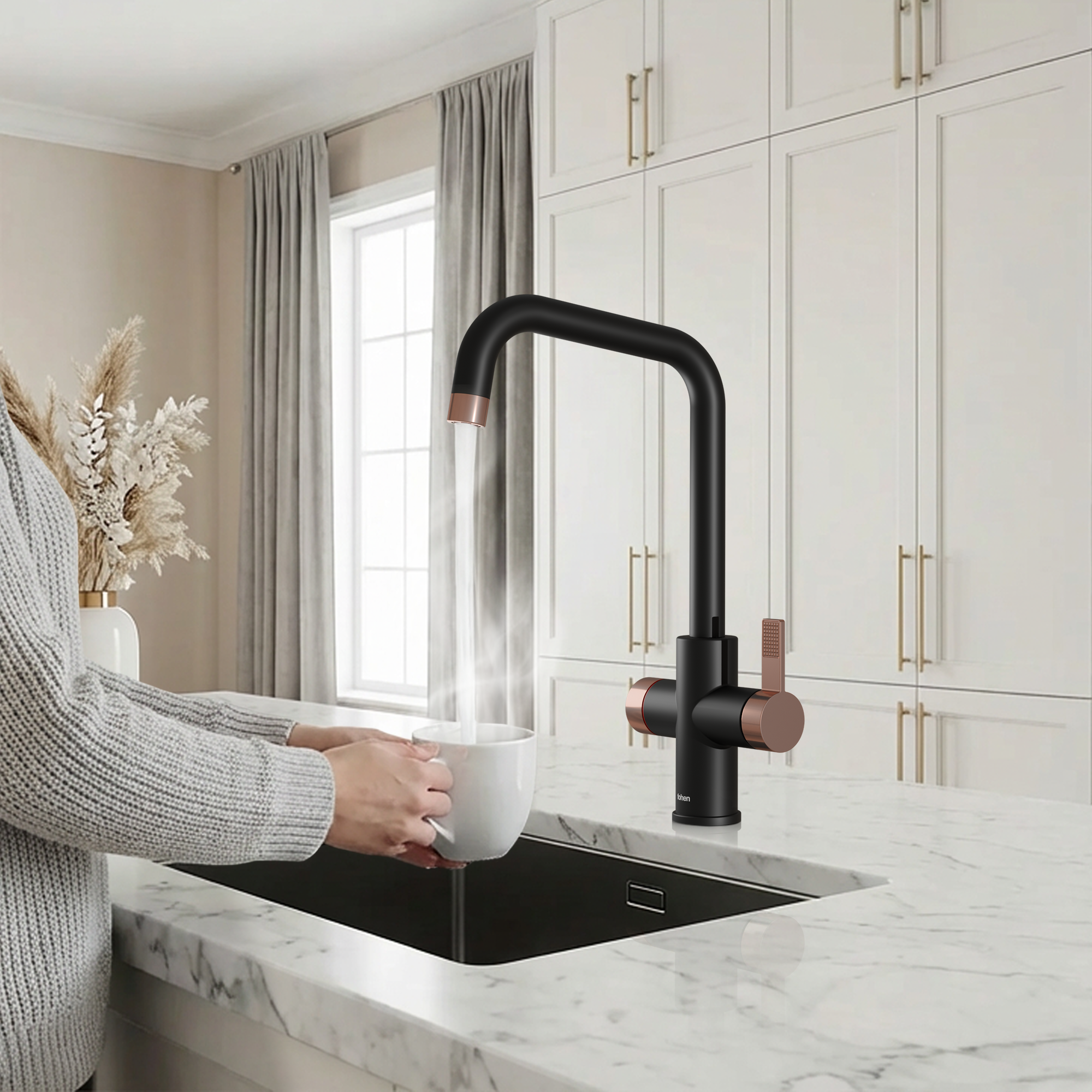 Fohen 4-in-1 Fedina - Matt Black & Rose Gold Accents