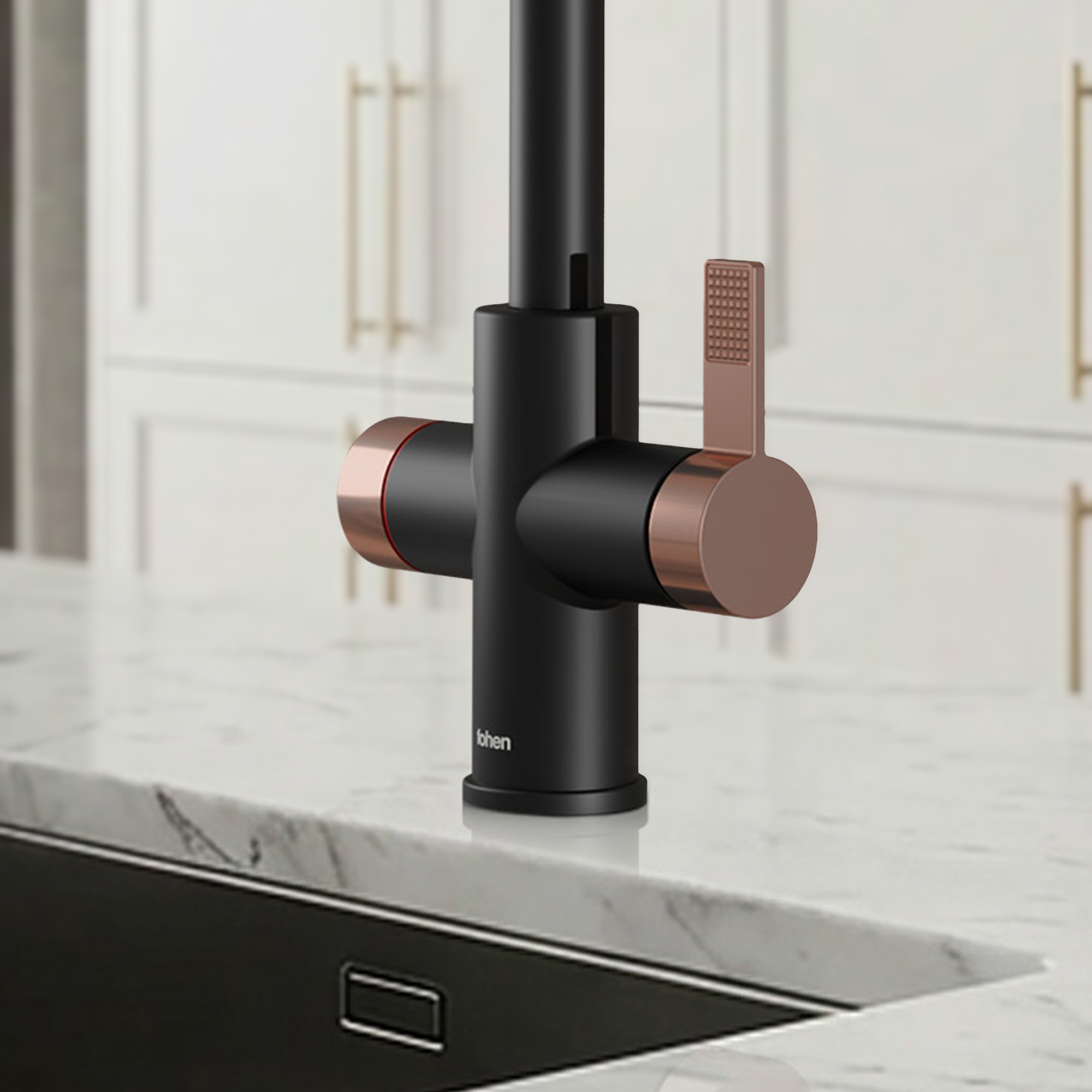 Fohen 4-in-1 Fedina - Matt Black & Rose Gold Accents