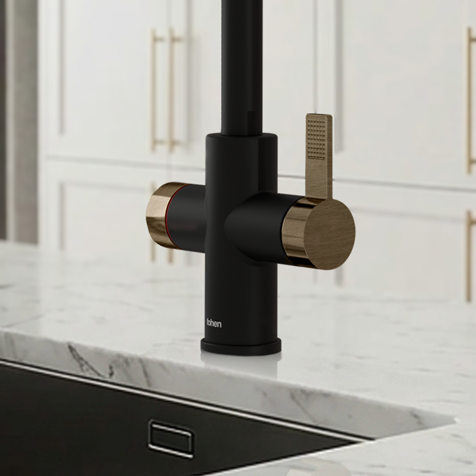 Fohen 4-in-1 Fedina - Matt Black & Patinated Brass Accents