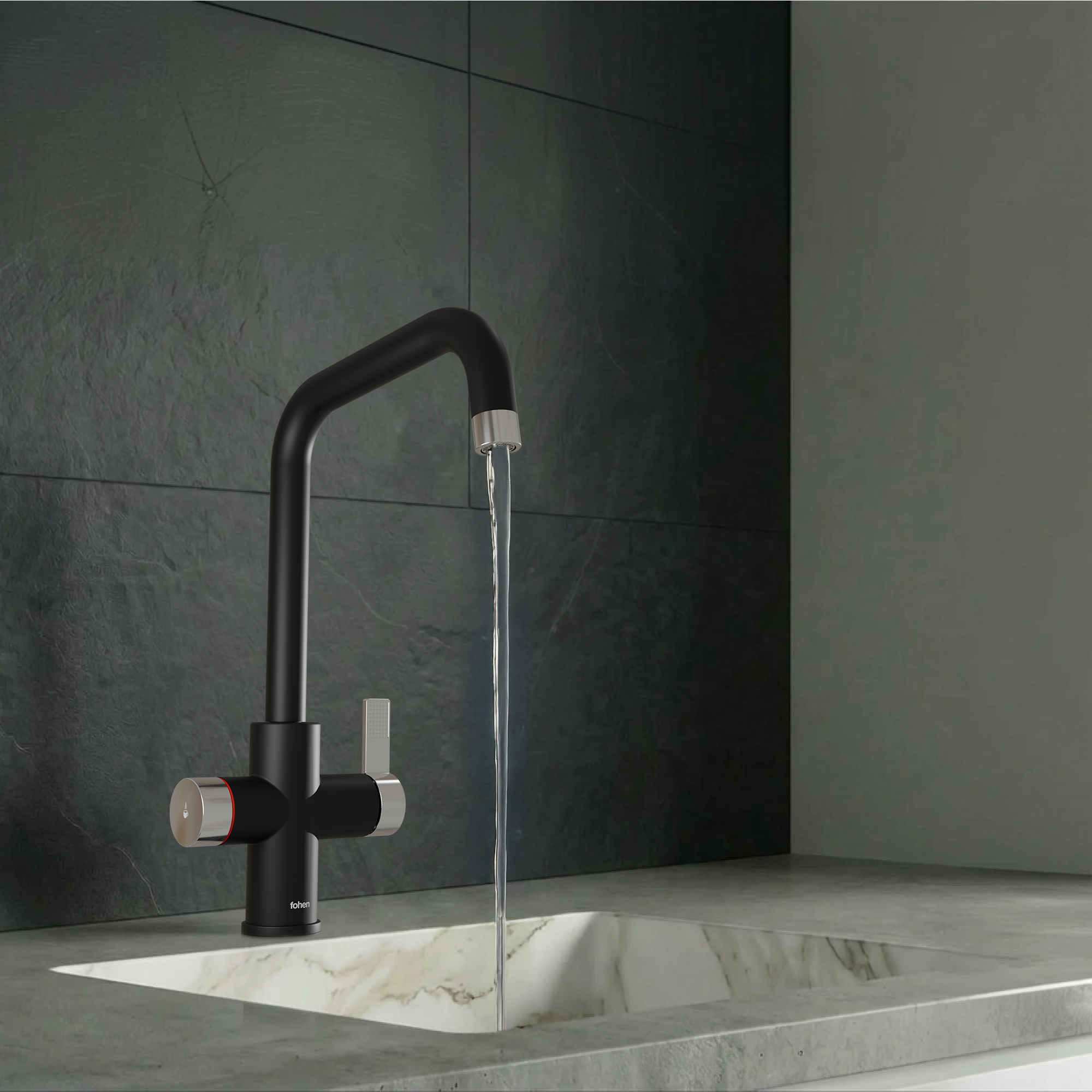 Fohen 4-in-1 Fedina - Matt Black & Chrome Accents