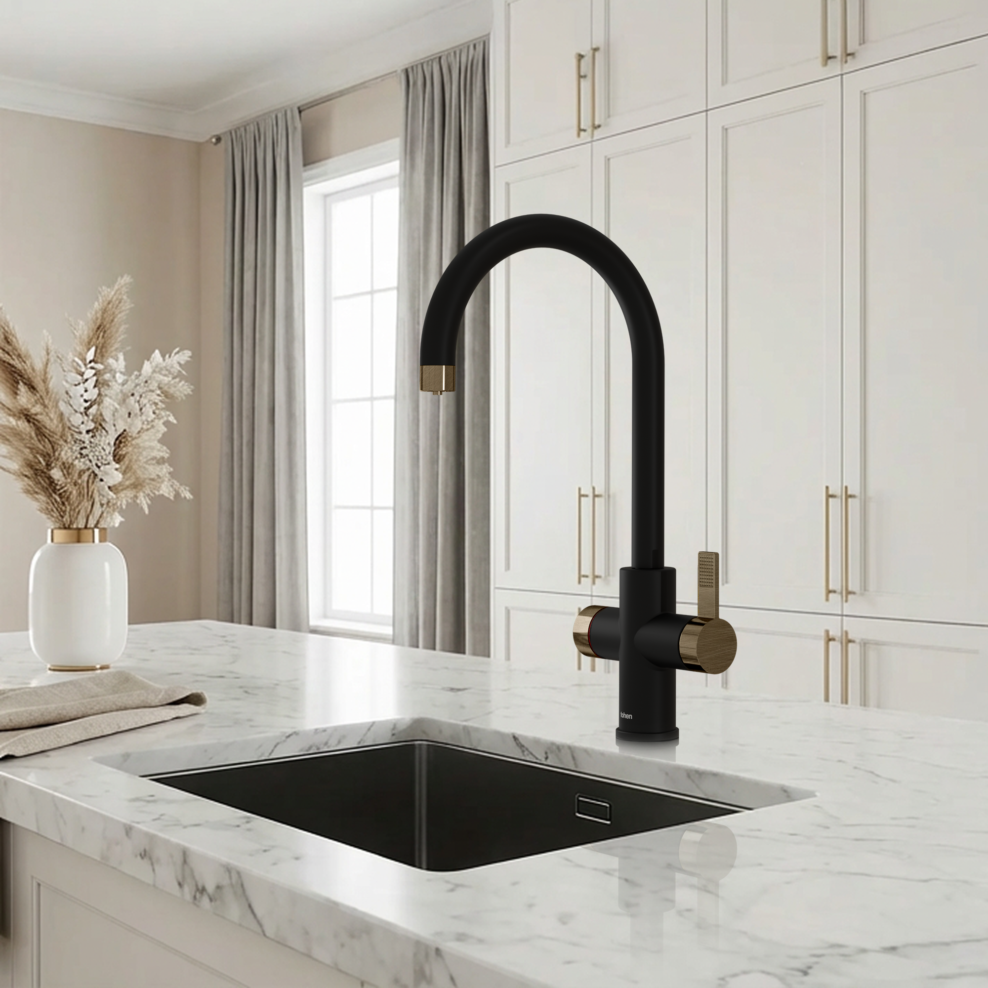 Fohen 4-in-1 Fervente - Matt Black with Patinated Brass Accents