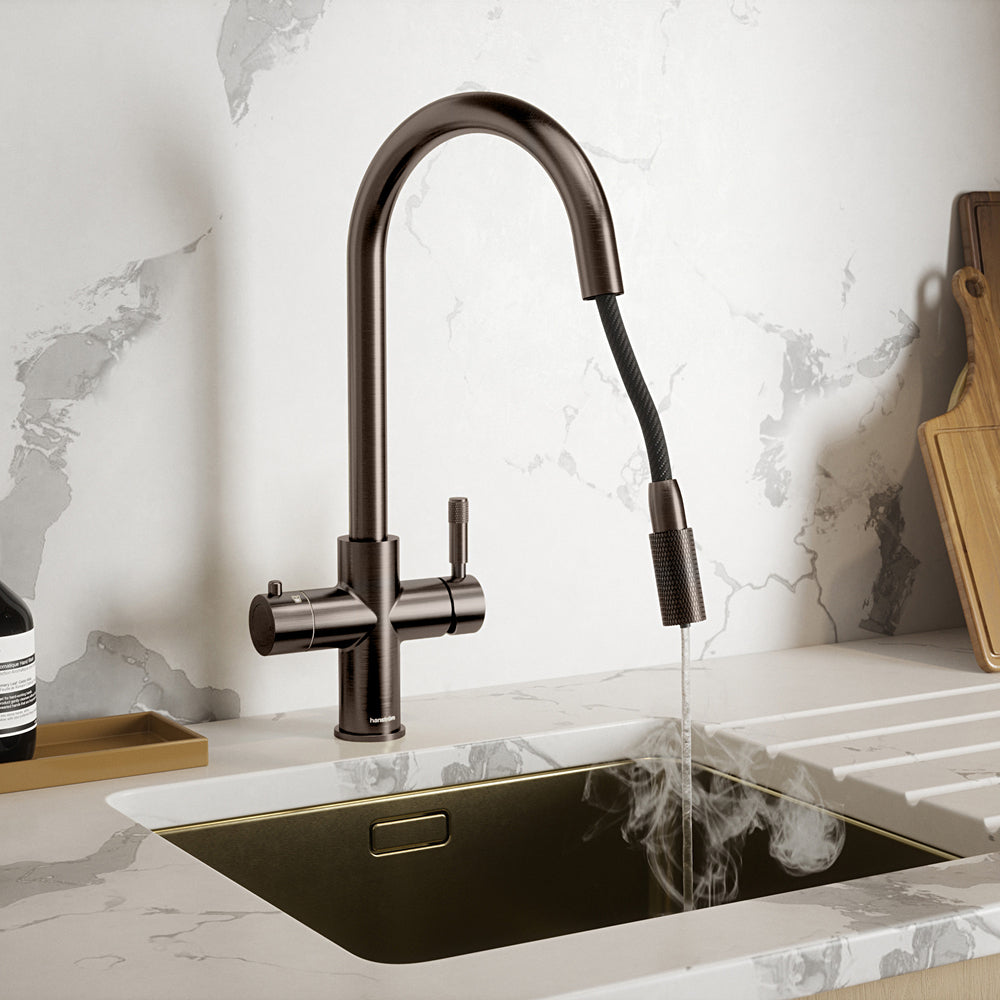 Hanström 4-in-1 Flex Pro Instant Boiling Water Tap - Brushed Bronze