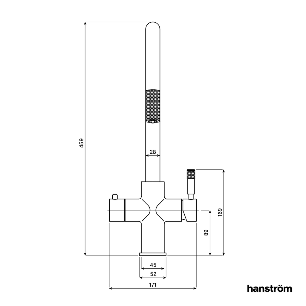 4-in-1 Hanström Flex Pro Boiling Water Tap - Antique Brass