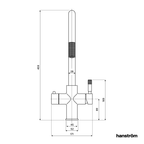 4-in-1 Hanström Flex Pro Boiling Water Tap - Antique Brass