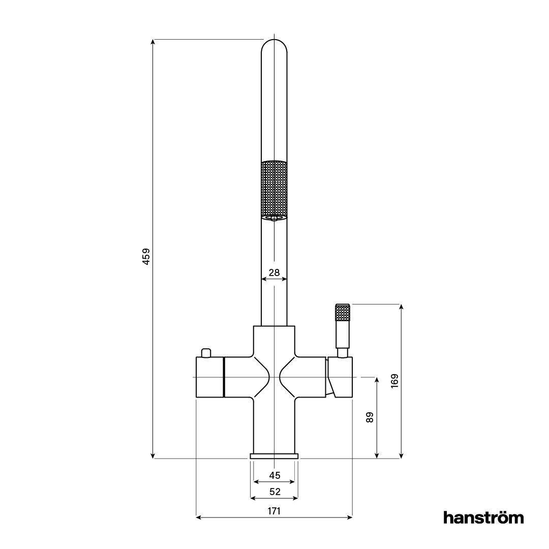 4-in-1 Hanström Flex Pro Boiling Water Tap - Antique Brass