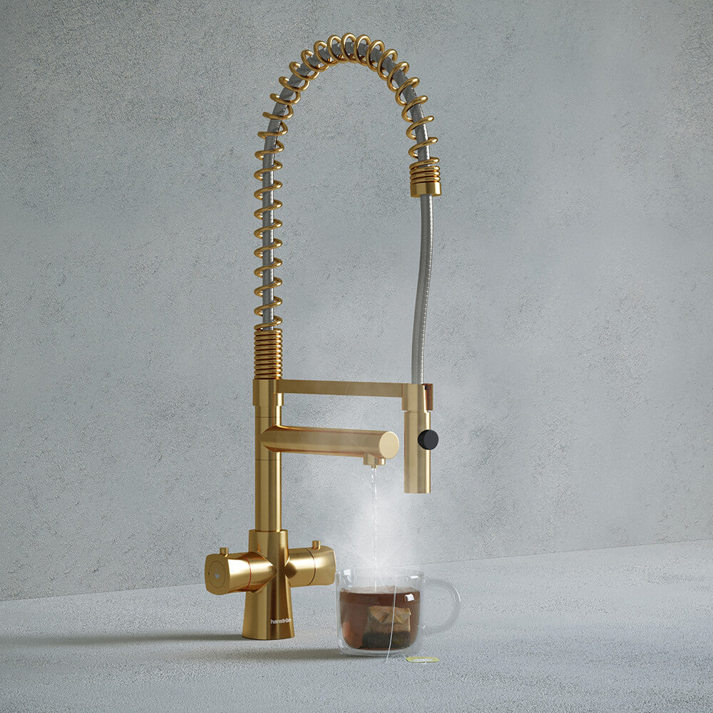 Verana 3-in-1 Flex Instant Boiling Water Tap - Brushed Gold