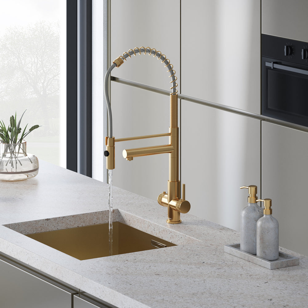 Hanstrom 3-in-1 Flex Touch Instant Boiling Water Tap - Brushed Gold