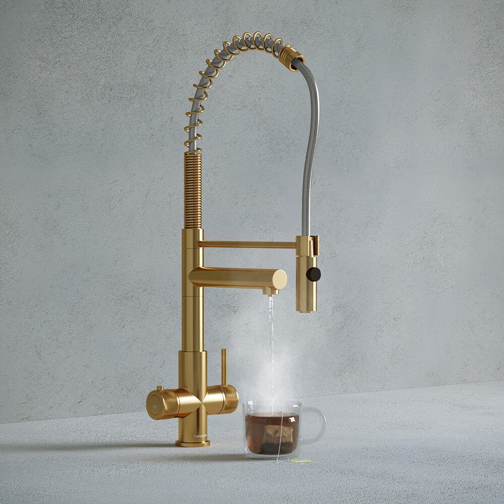 Hanström 3-in-1 Flex Touch Instant Boiling Water Tap - Brushed Gold