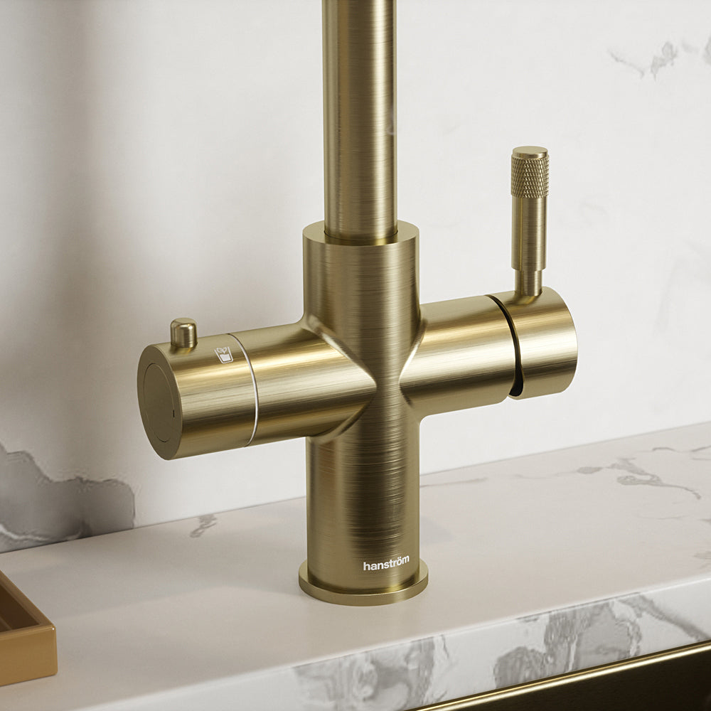Hanström 4-in-1 Flex Pro Instant Boiling Water Tap - Brushed Brass