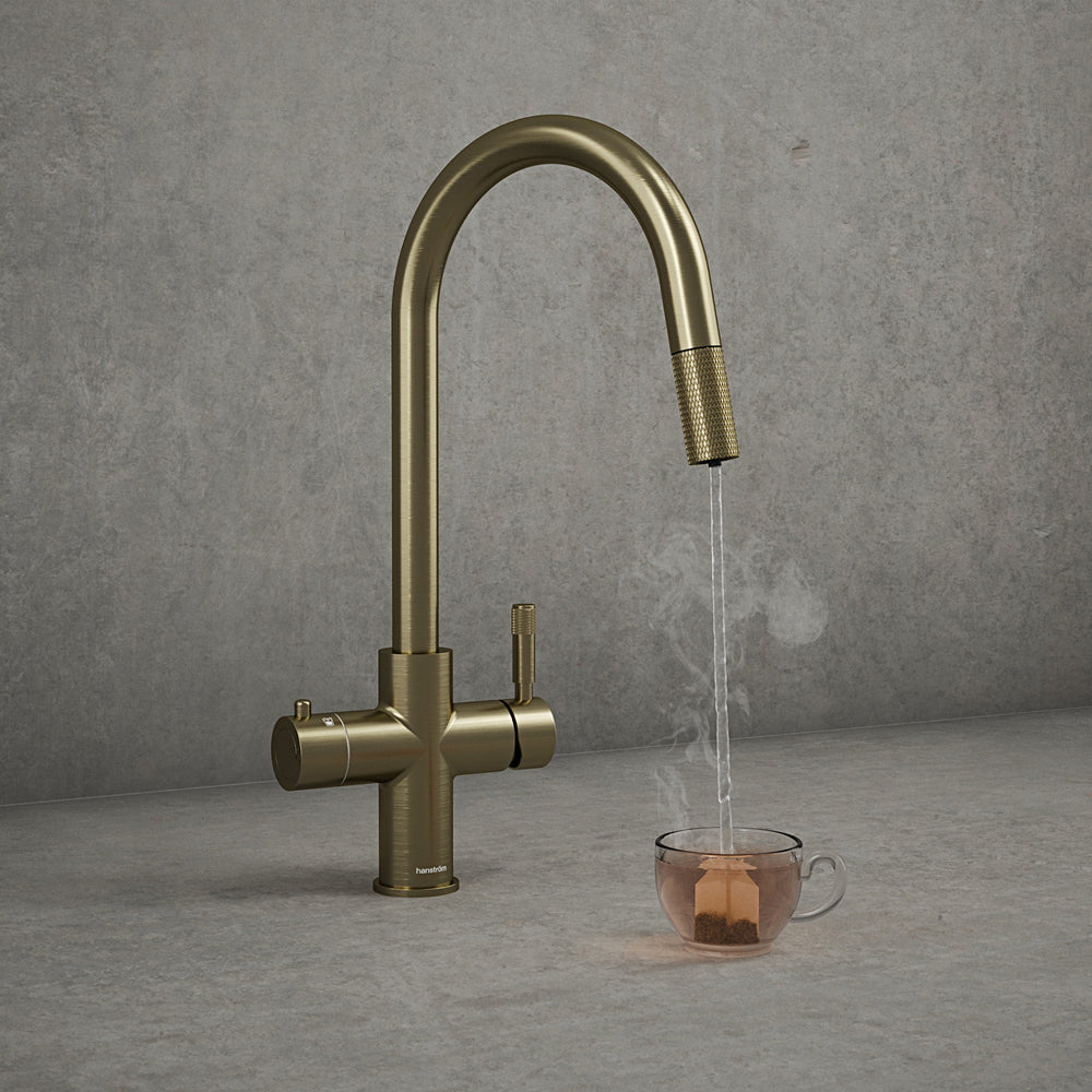 Hanström 4-in-1 Flex Pro Instant Boiling Water Tap - Brushed Brass