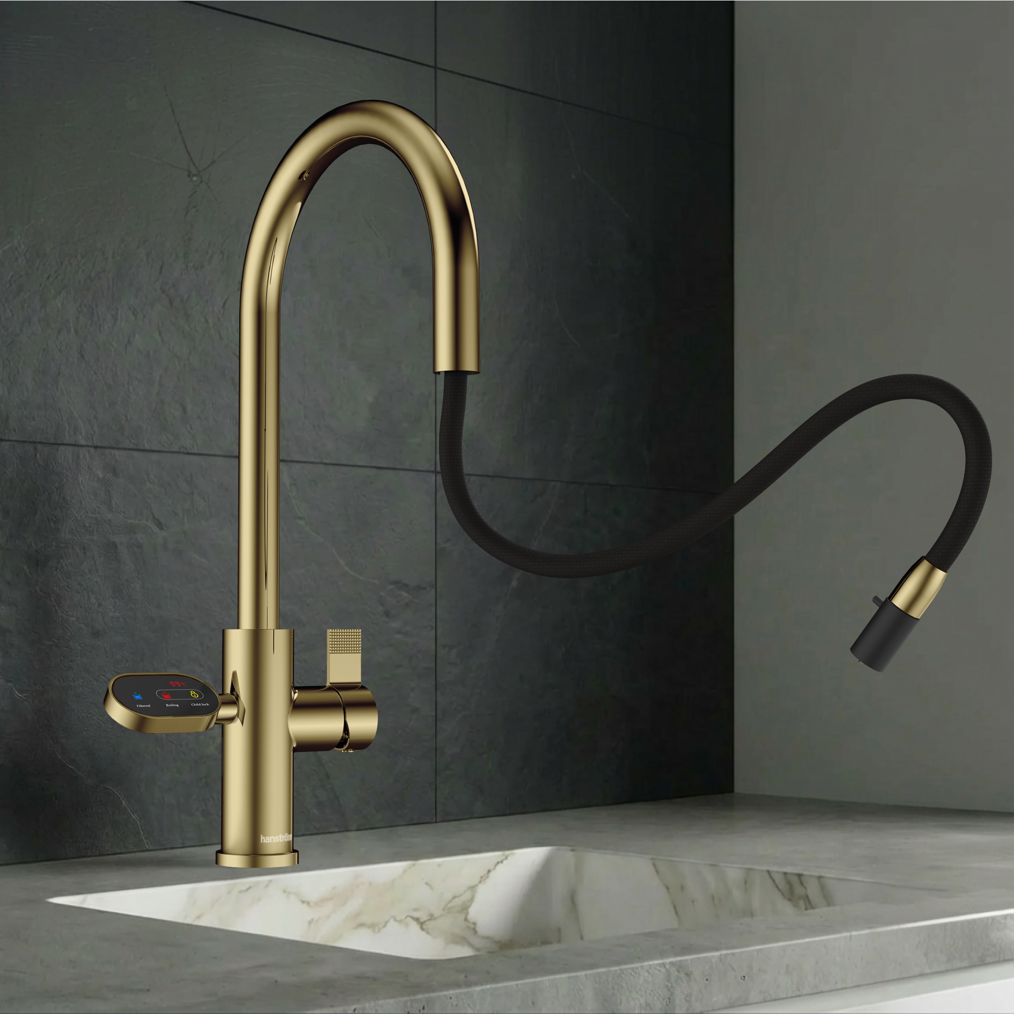 Hanström 4-in-1 Nexa Digital Pullout - Brushed Brass