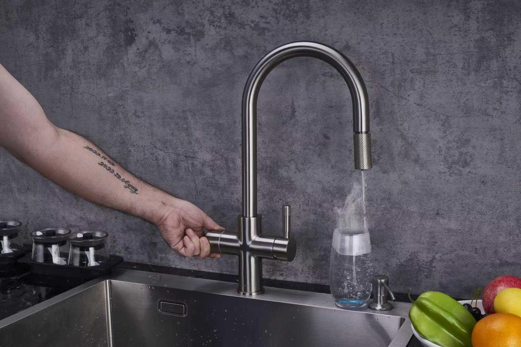 Hanström 4-in-1 Flex Pro Instant Boiling Water Tap - Brushed Nickel