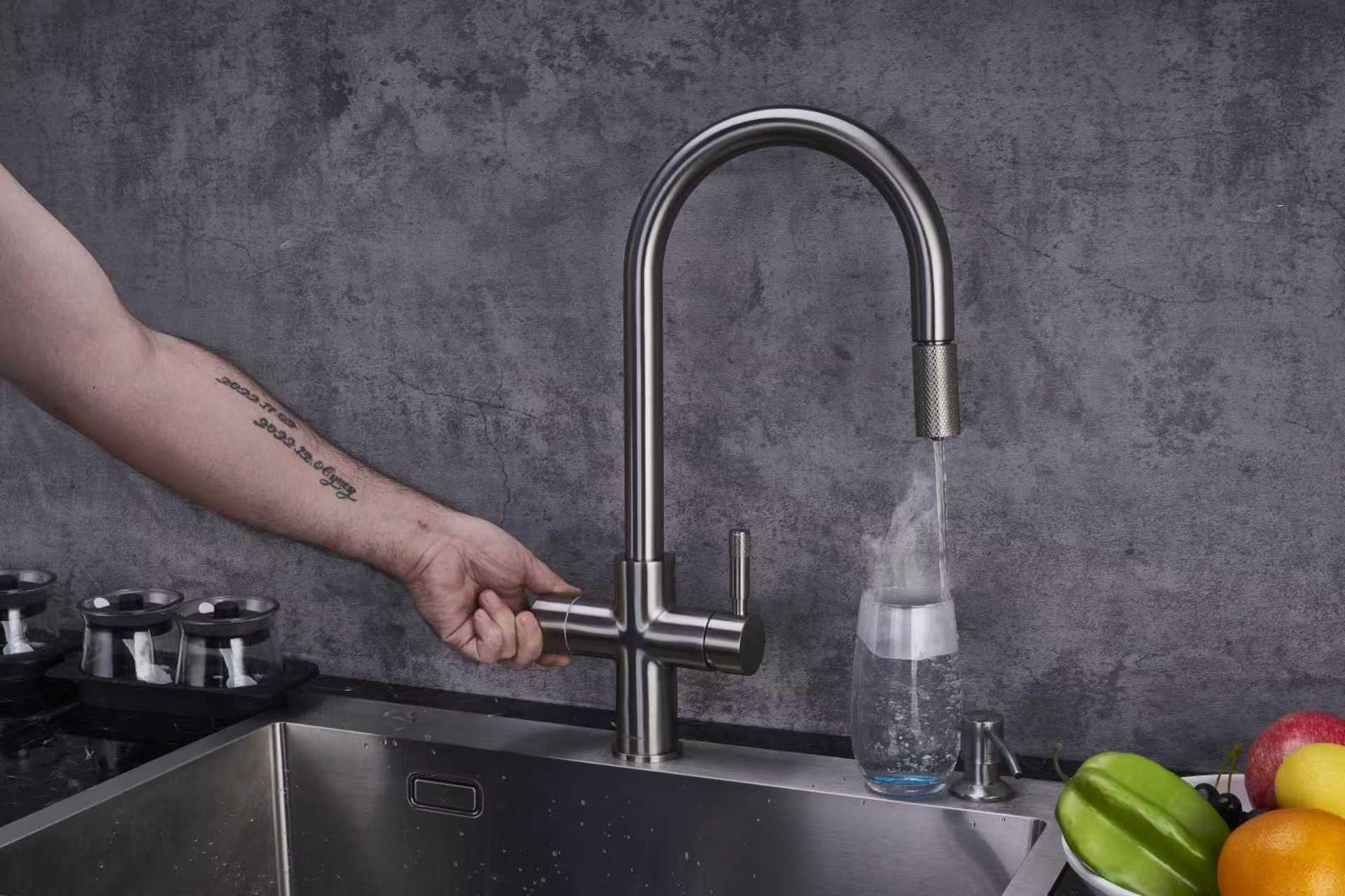 Hanström 4-in-1 Flex Pro Instant Boiling Water Tap - Brushed Nickel