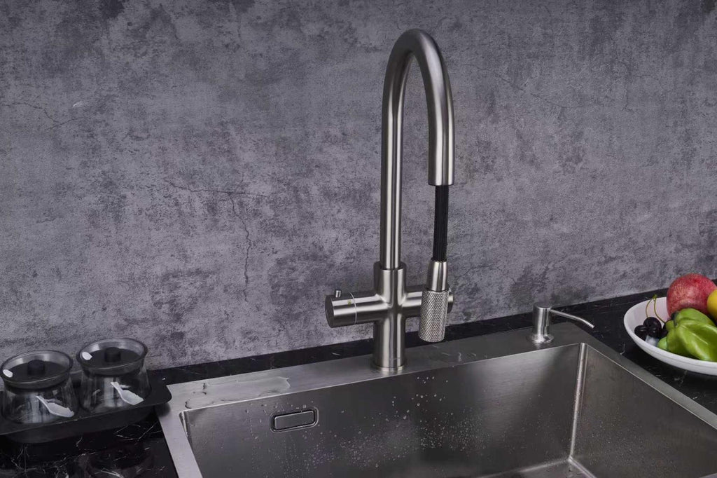 Hanström 4-in-1 Flex Pro Instant Boiling Water Tap - Brushed Nickel