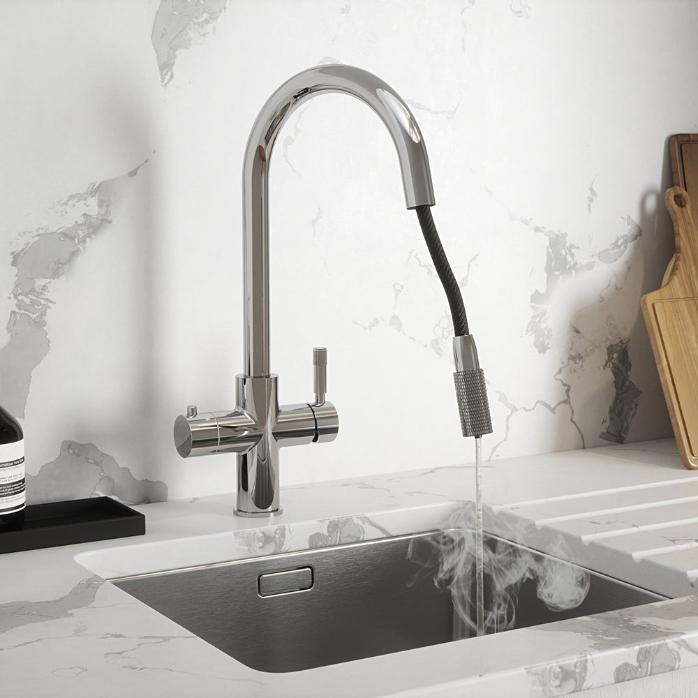 Boiling Tap Hanstrom 4-in-1 Flex Pro Square Boiling Water Tap - Chrome – Verana