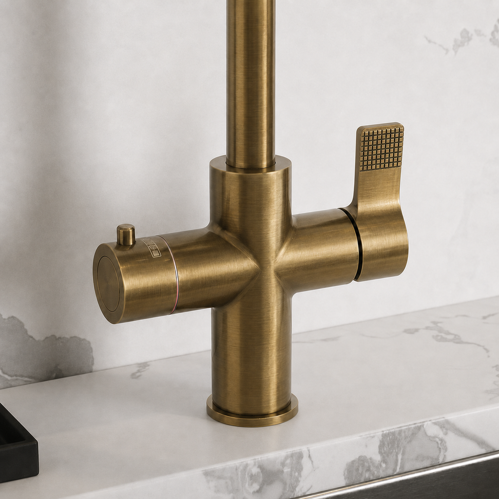 4-in-1 Hanström Flex Pro Boiling Water Tap - Antique Brass