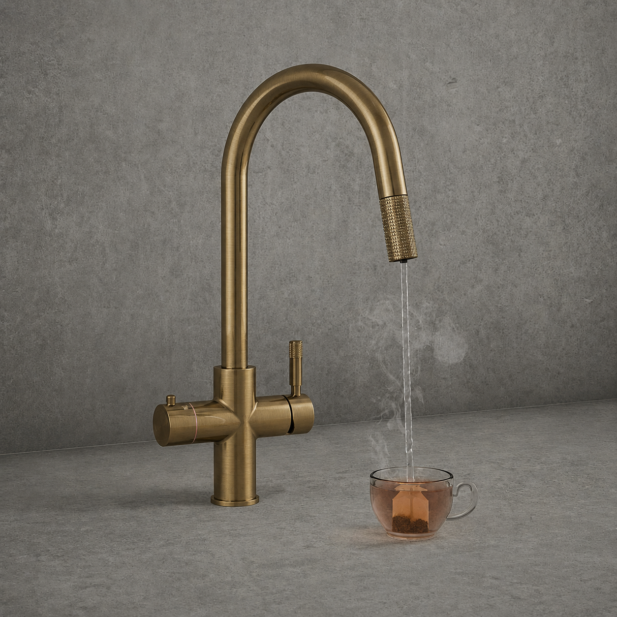 4-in-1 Hanström Flex Pro Boiling Water Tap - Antique Brass