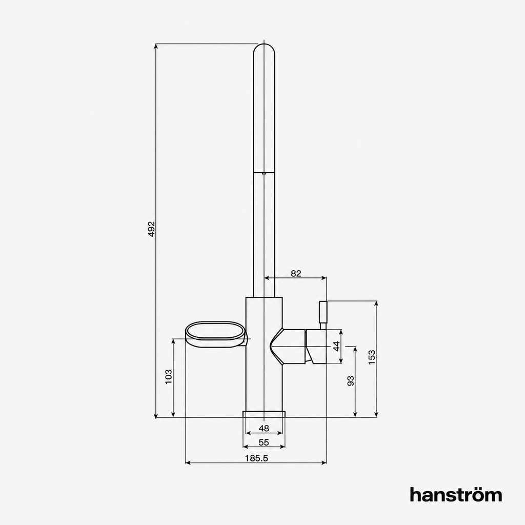 Hanström 4-in-1 Nexa Digital Pullout - Brushed Brass