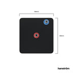 close-up top view measurement of hot water tap tank