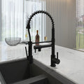 a matt black flexible pull-out spray hot water tap