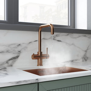 Verana 3-in-1 Square Instant Boiling Water Tap - Brushed Copper