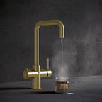 Verana 3-in-1 Square Instant Boiling Water Tap - Brushed Brass