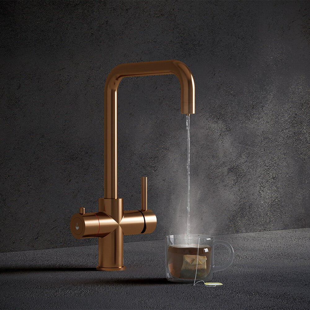 Verana 3-in-1 Square Instant Boiling Water Tap - Brushed Copper